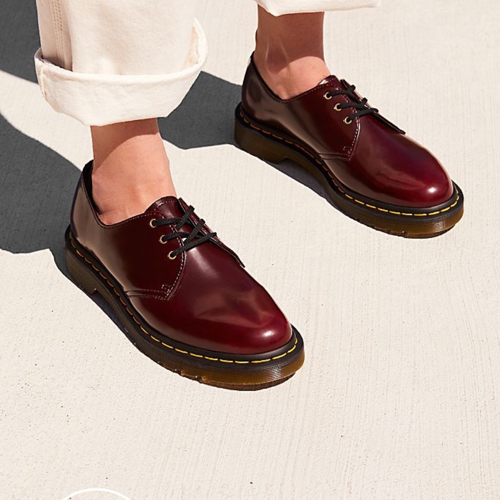 NWOT Women's Cherry Dr. Martens Vegan 1461 Loafer